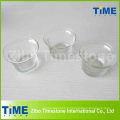 Bougeoirs en verre transparent de forme ronde